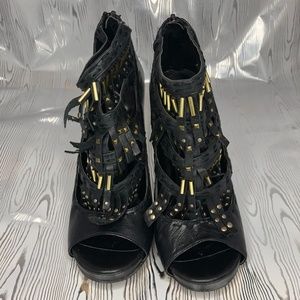 Aldo Black Peep Toe booties